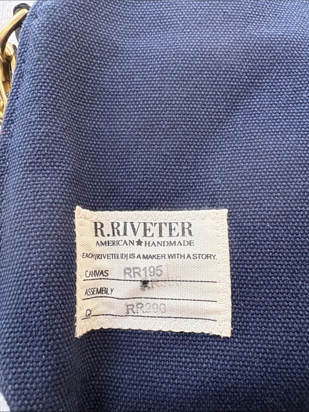 R. Riveter Navy Canvas Crossbody Bag with Adjustable Strap - Picture 8 of 9